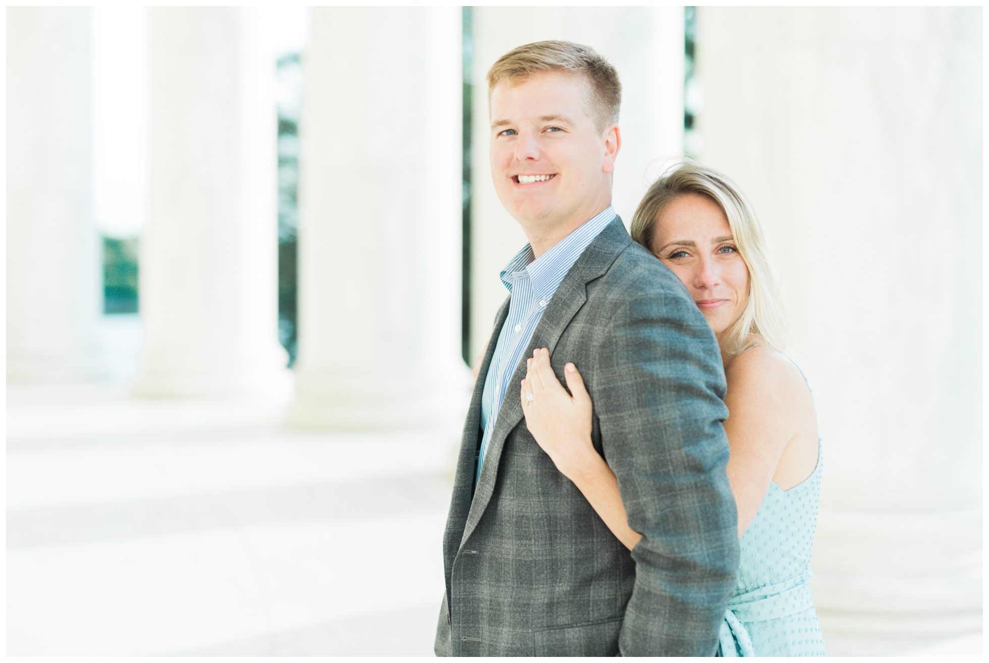 A Classic June Sunrise Engagement Session at the Jefferson Memorial
