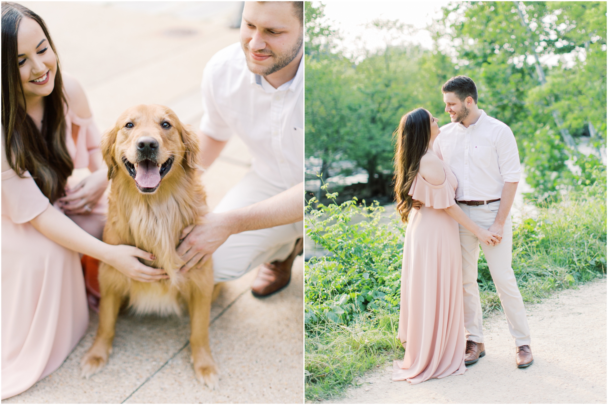A Lush, Nature-filled Engagement Session at the Billy Goat Trail in Great Falls, MD 